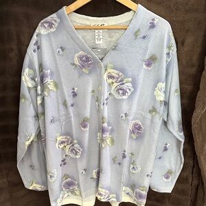 Floral V-Neck Women's Sweater